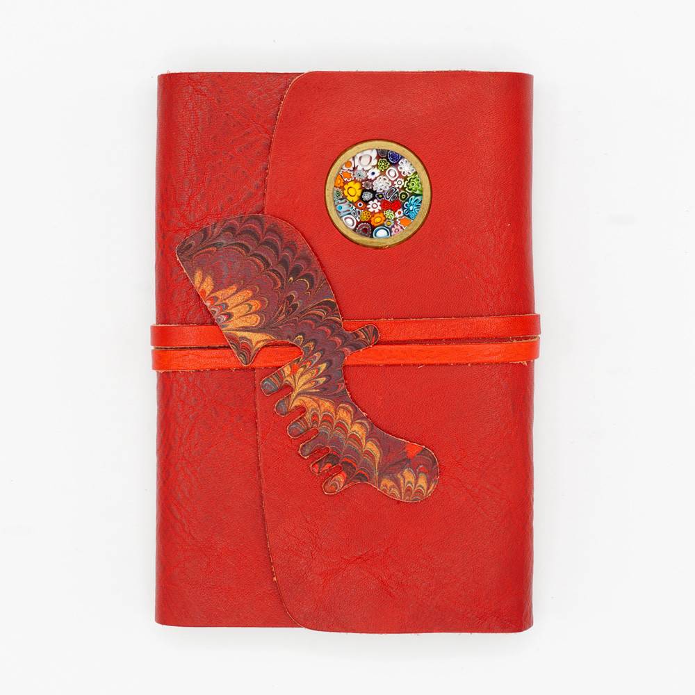 Bookcover cuero con murrina