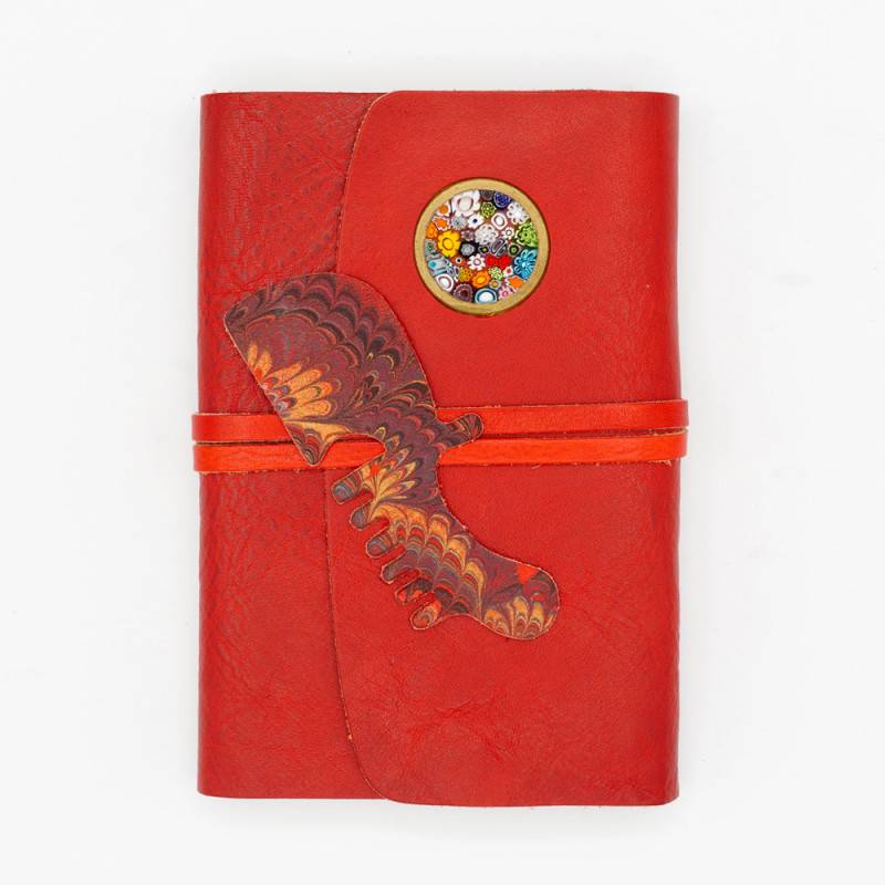 Bookcover pelle con murrina