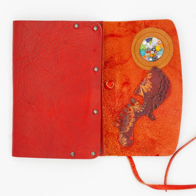 Couverture de livre cuir avec murrine Couverture de livre cuir avec murrine