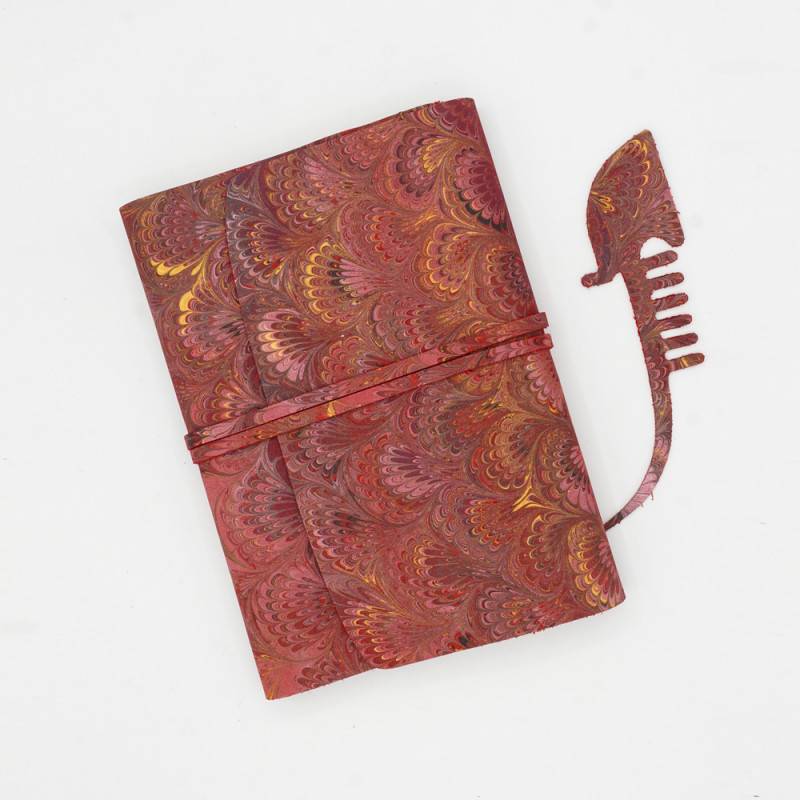 Marbled leather book cover
