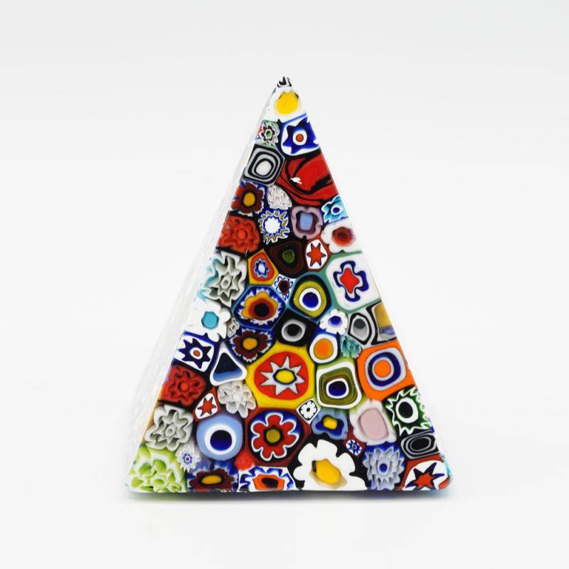 "Floral" murrine glass pyramid