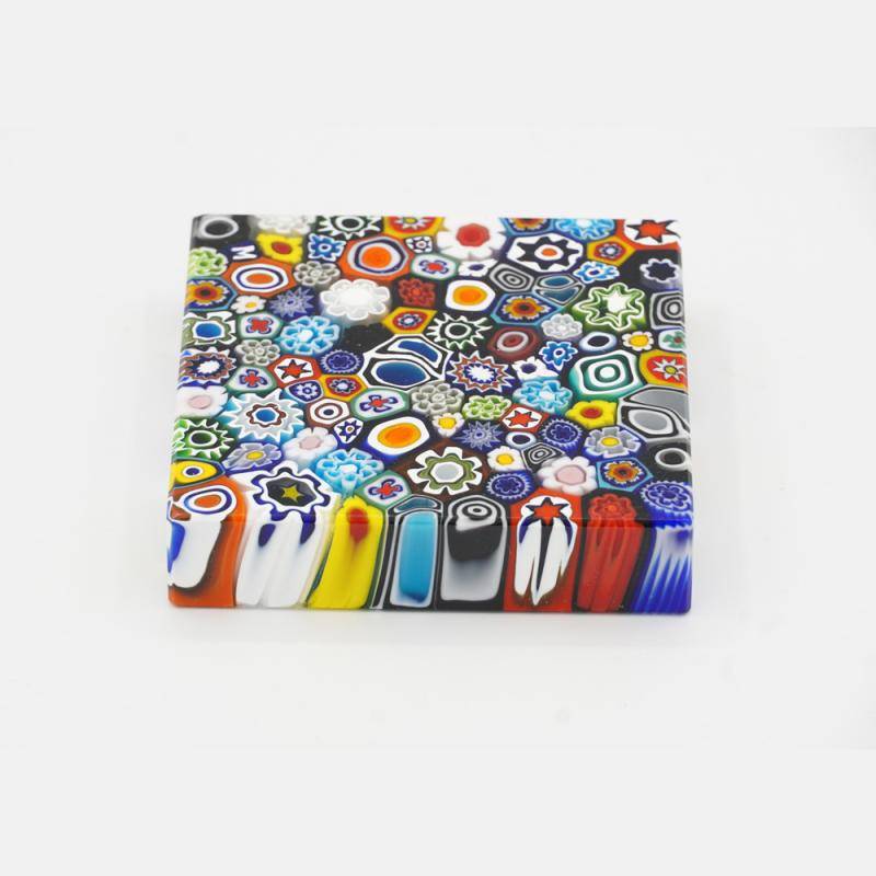 Paperweight en verre murrine "Floral"... Paperweight en verre murrine "Floral"...