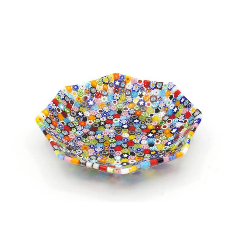 Bol verre murrine octogonal "Floral... Bol verre murrine octogonal "Floral...