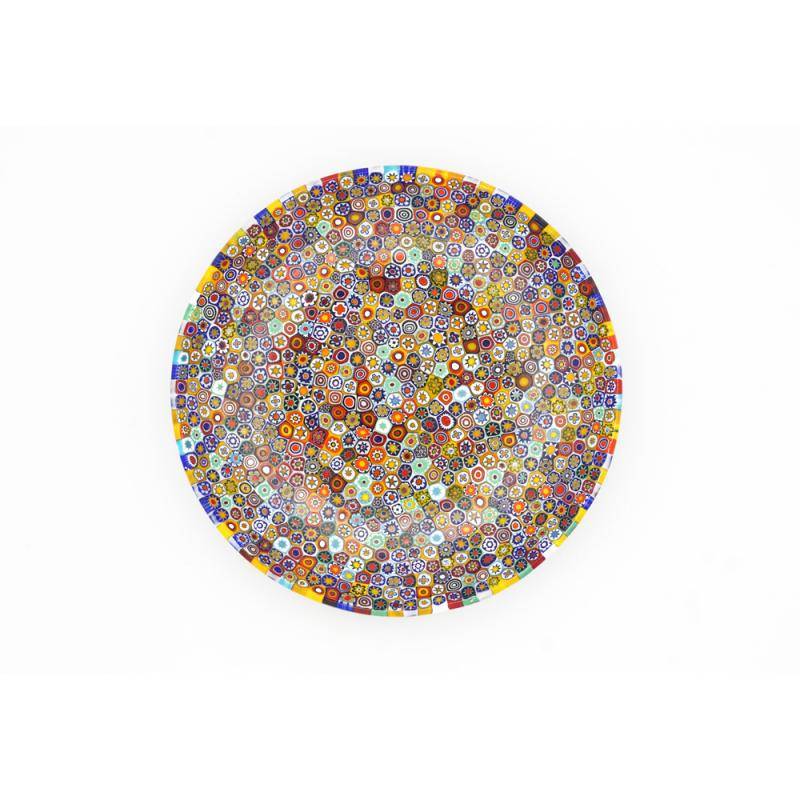 "Matte Floral" round murrine glass dish