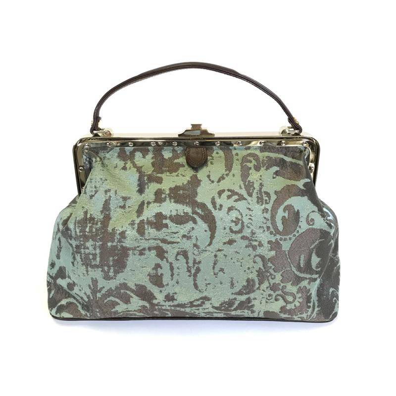 Ducissa green silk damask bag