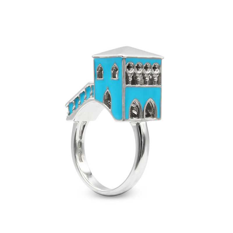 Bague Palais émaillée en Argent