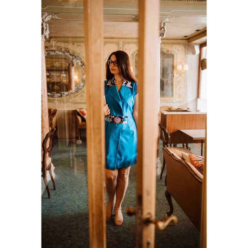 Clio "Blu" - Cotton dress "The Muse... Clio "Blu" - Cotton dress "The Muse...