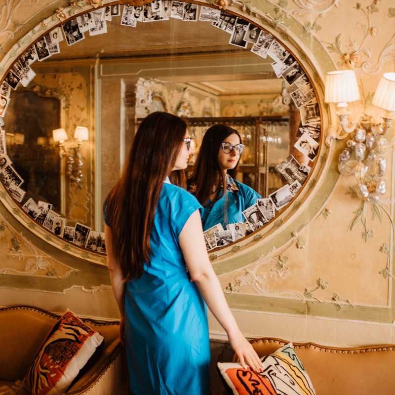 Clio "Blu" - Cotton dress "The Muse... Clio "Blu" - Cotton dress "The Muse...