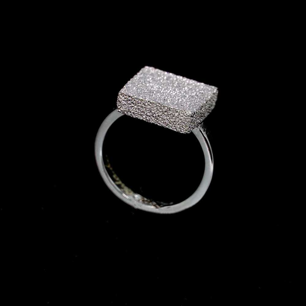 Diamond silver ring hand...