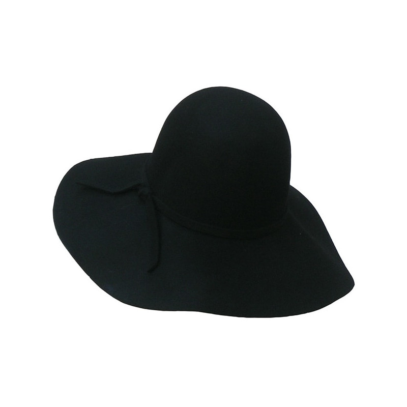 Cappellina - cappello nero da donna in feltro di lana