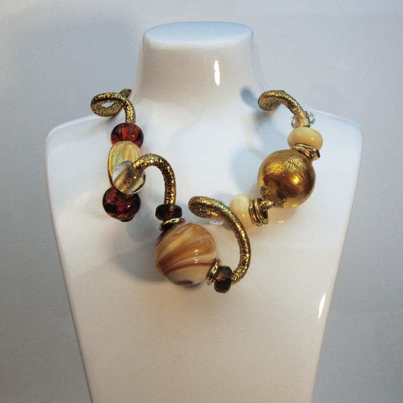 项链 - Twist necklace with Murano blown...