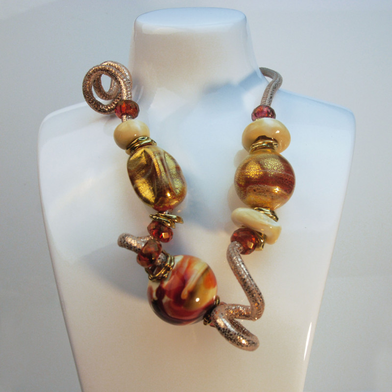 Twist necklace with Murano blown...