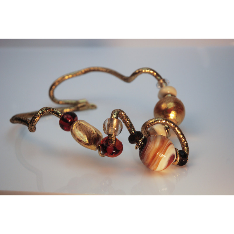 Collar - Twist necklace with Murano... Collar - Twist necklace with Murano...