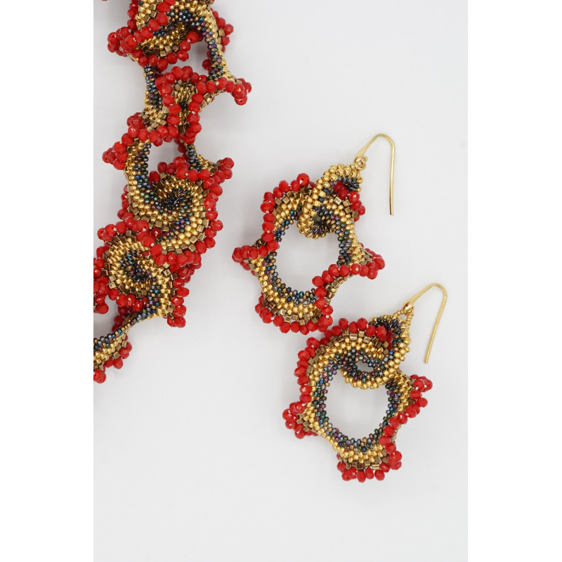 "Coral" necklace and earrings set... "Coral" necklace and earrings set...