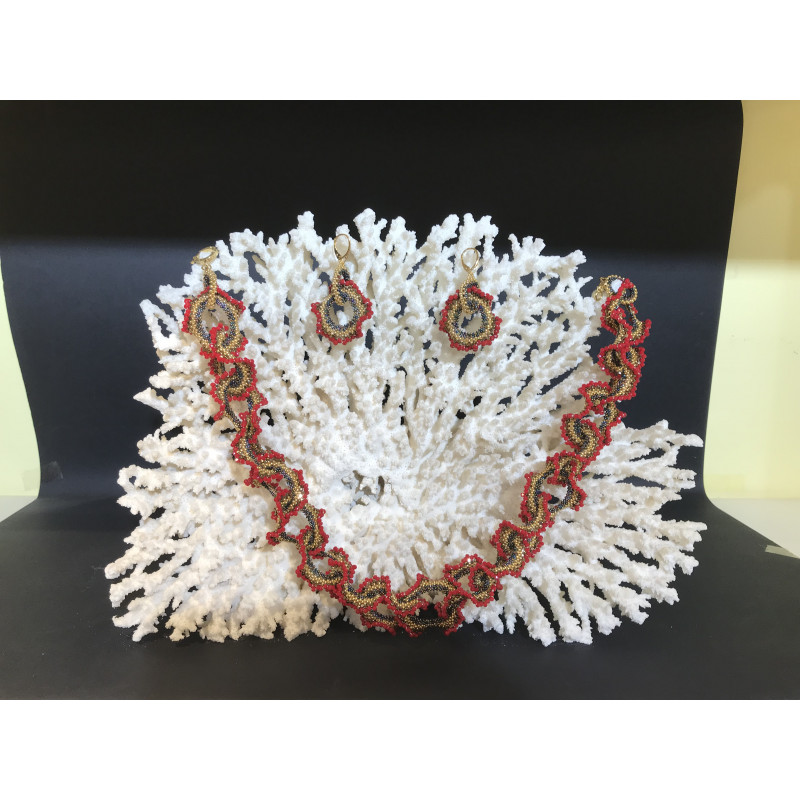 "Coral" necklace and earrings set... "Coral" necklace and earrings set...