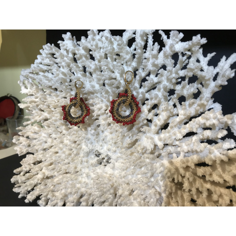 "Coral" necklace and earrings set... "Coral" necklace and earrings set...