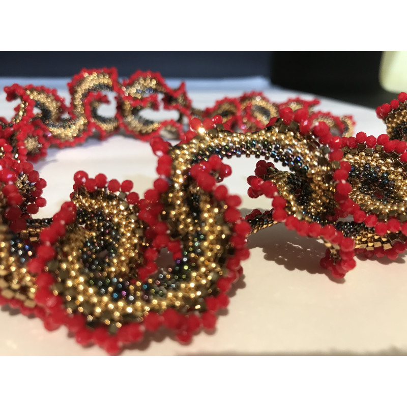 "Coral" necklace and earrings set... "Coral" necklace and earrings set...