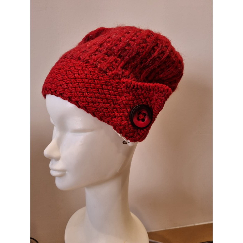Berretto in lana alpaca con bordo in lana-seta