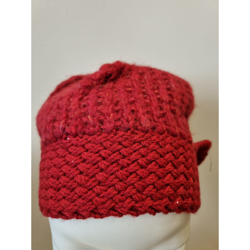Berretto in lana alpaca con bordo in lana-seta