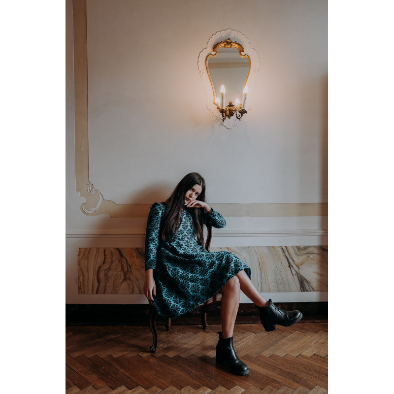 Abito "Spontanea" in damascato di... Abito "Spontanea" in damascato di...