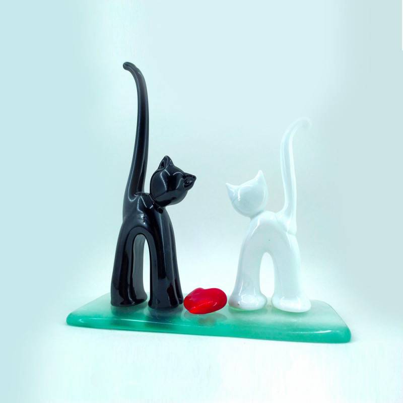 Stylized cats sculpture