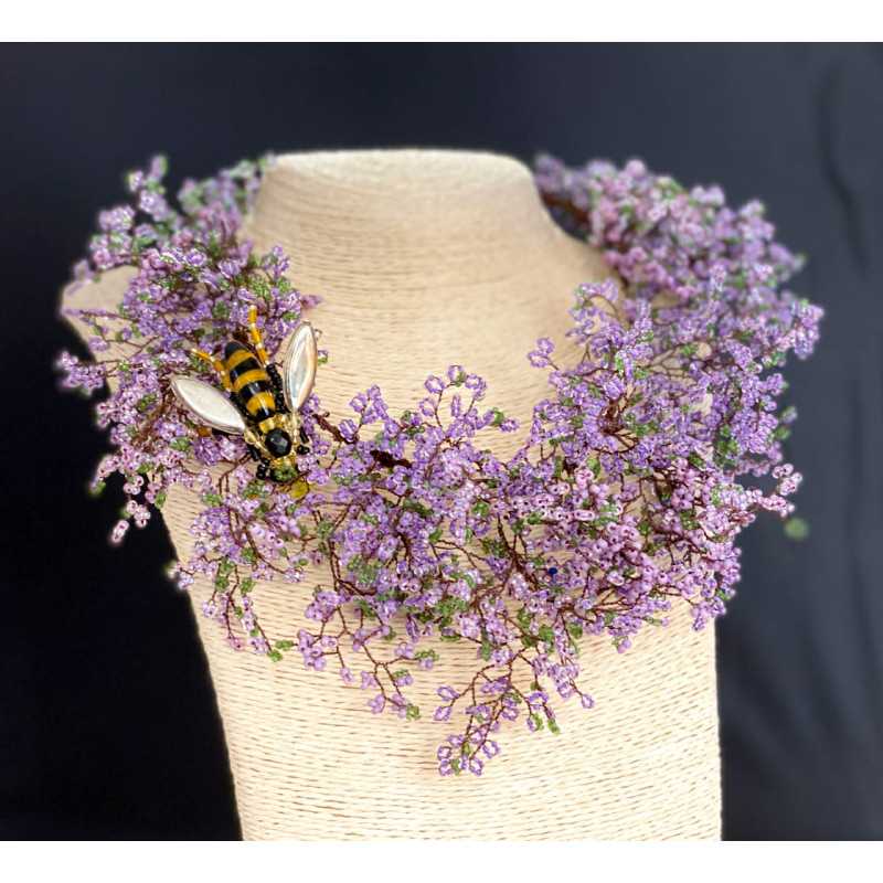 Collana "Limonium" con conterie in...