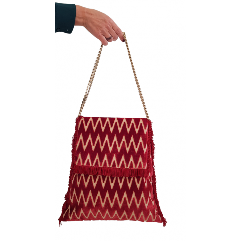 Borsa "ZigZag" in velluto...