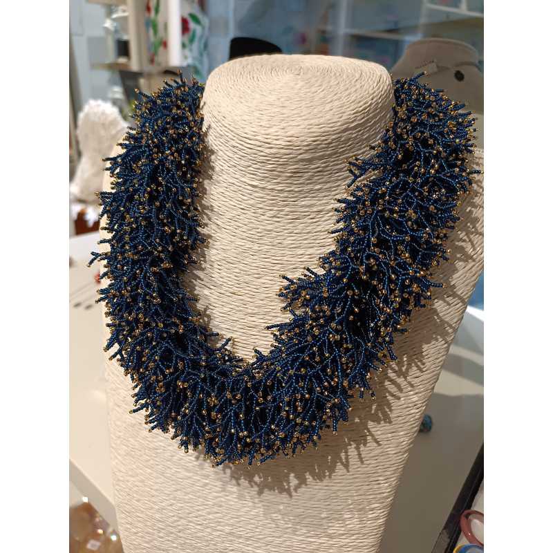"Blue" necklace with microbeads in... "Blue" necklace with microbeads in...