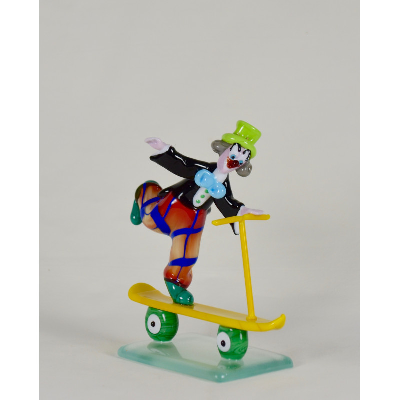 Clown with scooter