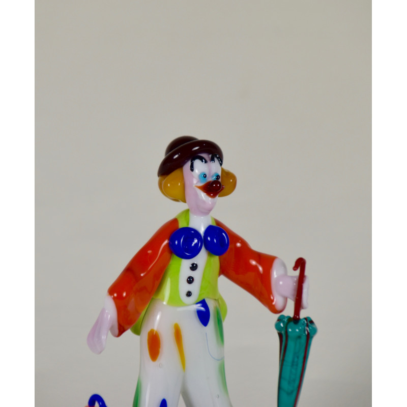 Clown with umbrella and suitcase Clown with umbrella and suitcase