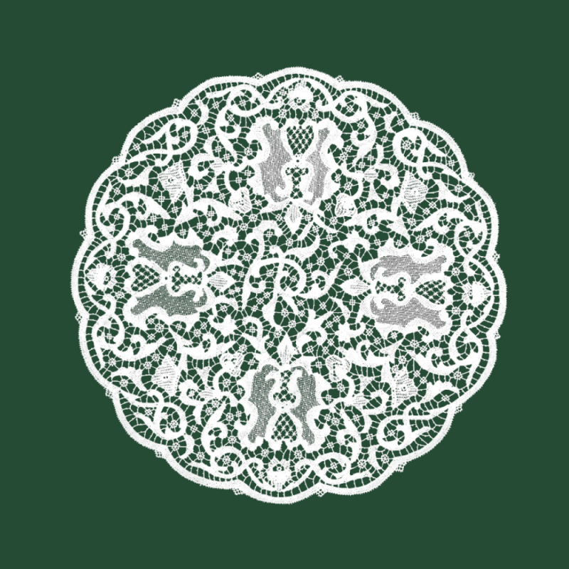 Cotton round doily handmade with... Cotton round doily handmade with...