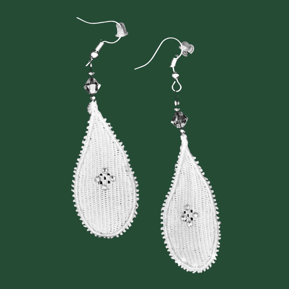 Burano lace earrings with...
