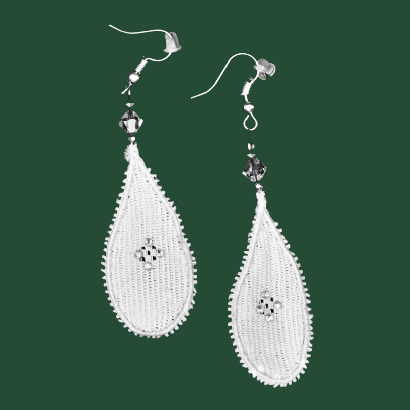 Boucles d'oreilles en coton avec des...