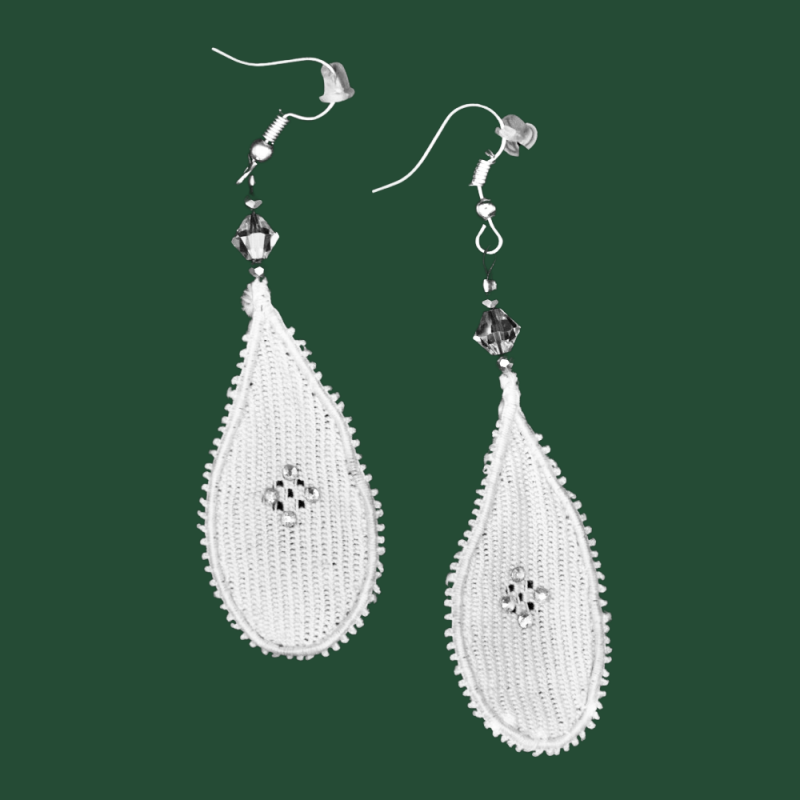 Burano lace earrings with Swarovski...