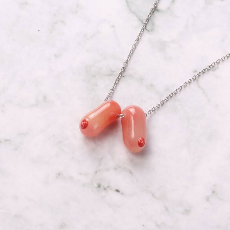 "Boobs" pendant necklace