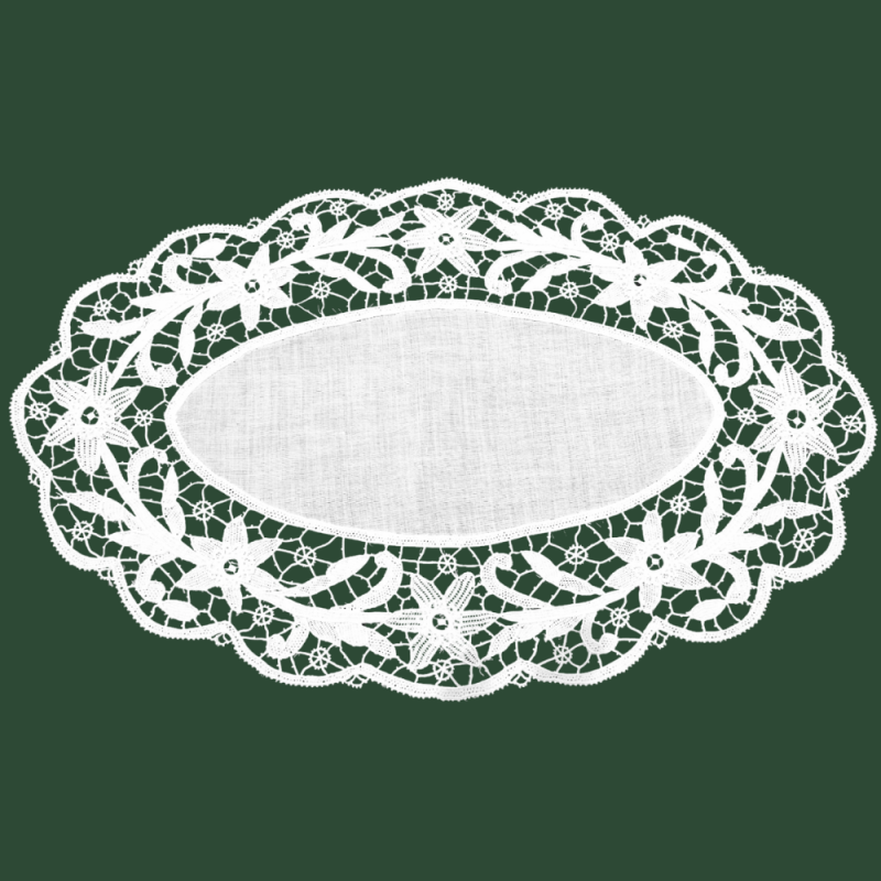 Burano lace oval centrepiece