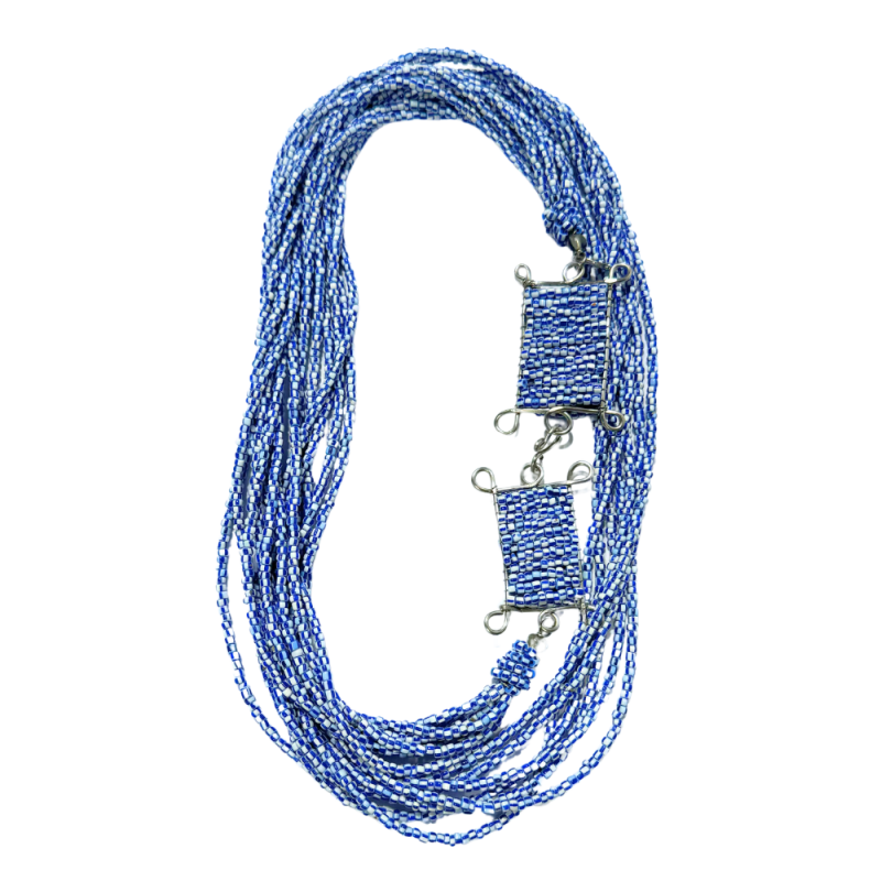 Collana in blu e bianco