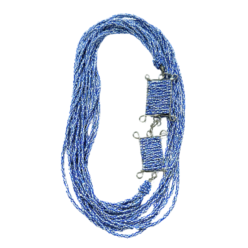 Halskette in Blau und Weiß