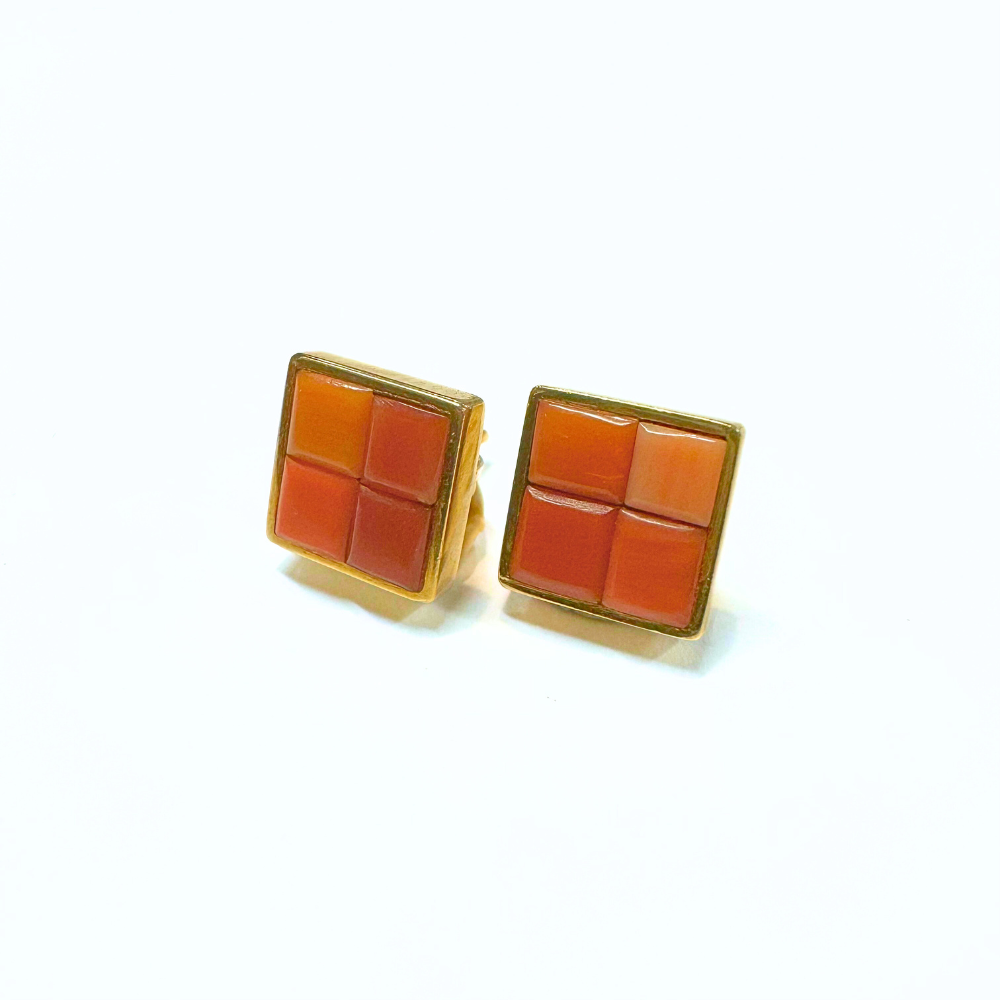 Серьги с коралловой мозаикой