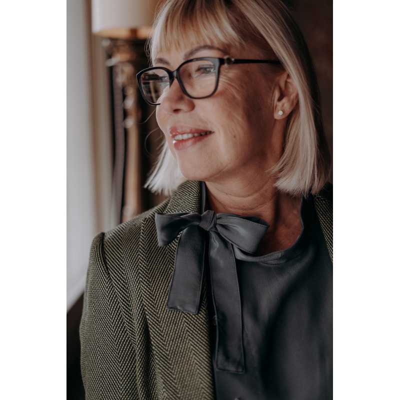 Grey Silk Clematis Blouse Grey Silk Clematis Blouse