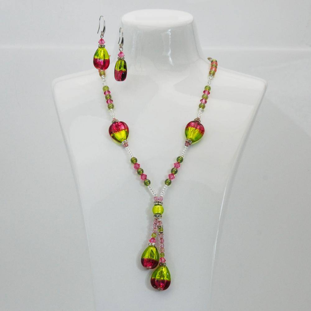 Set Collana E Orecchini Wicked Glinda – Gioielli Con Iniziale G E Cristalli, Oro Rosa, Confezione Regalo